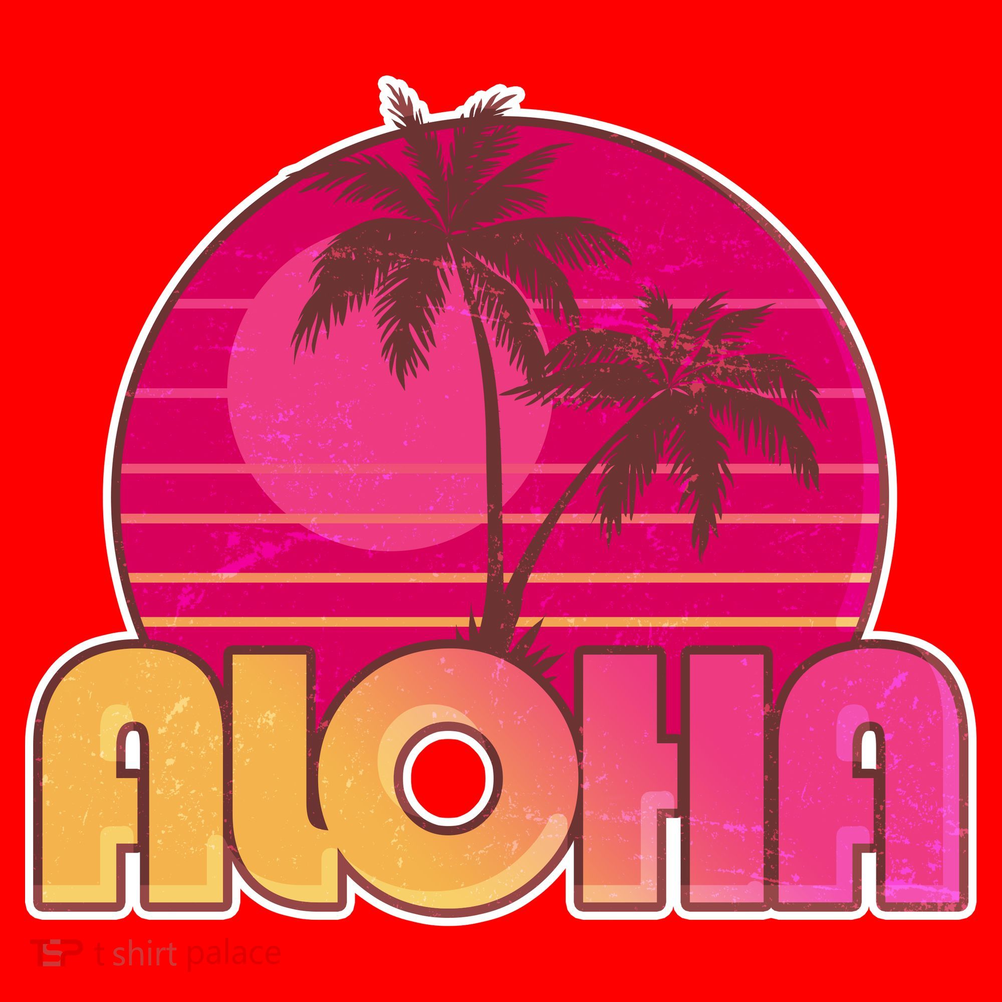 Retro Aloha Summer Fun Pink Logo Santa Hat