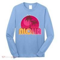 Retro Aloha Summer Fun Pink Logo Long Sleeve Shirt thumb 0