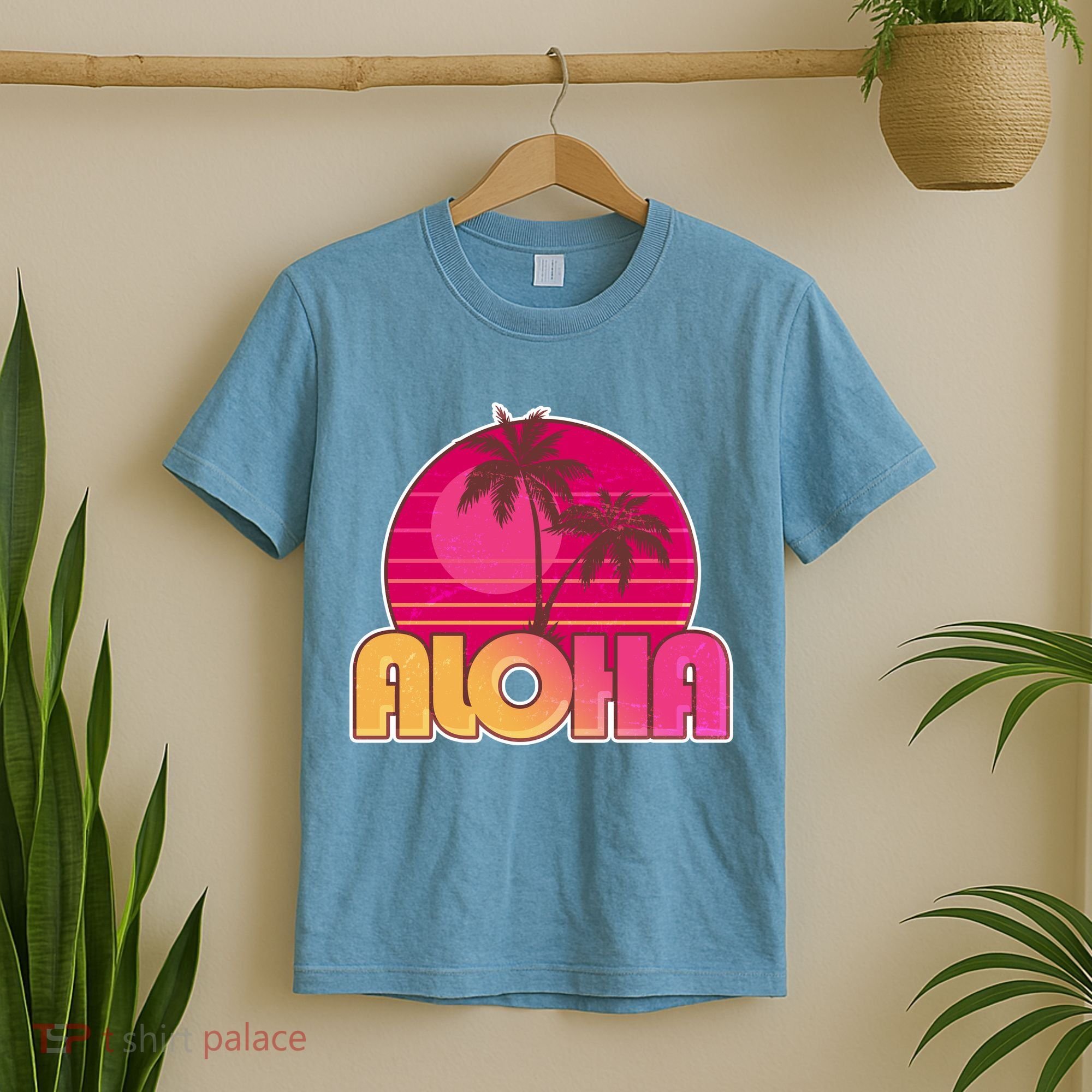Retro Aloha Summer Fun Pink Logo T-Shirt