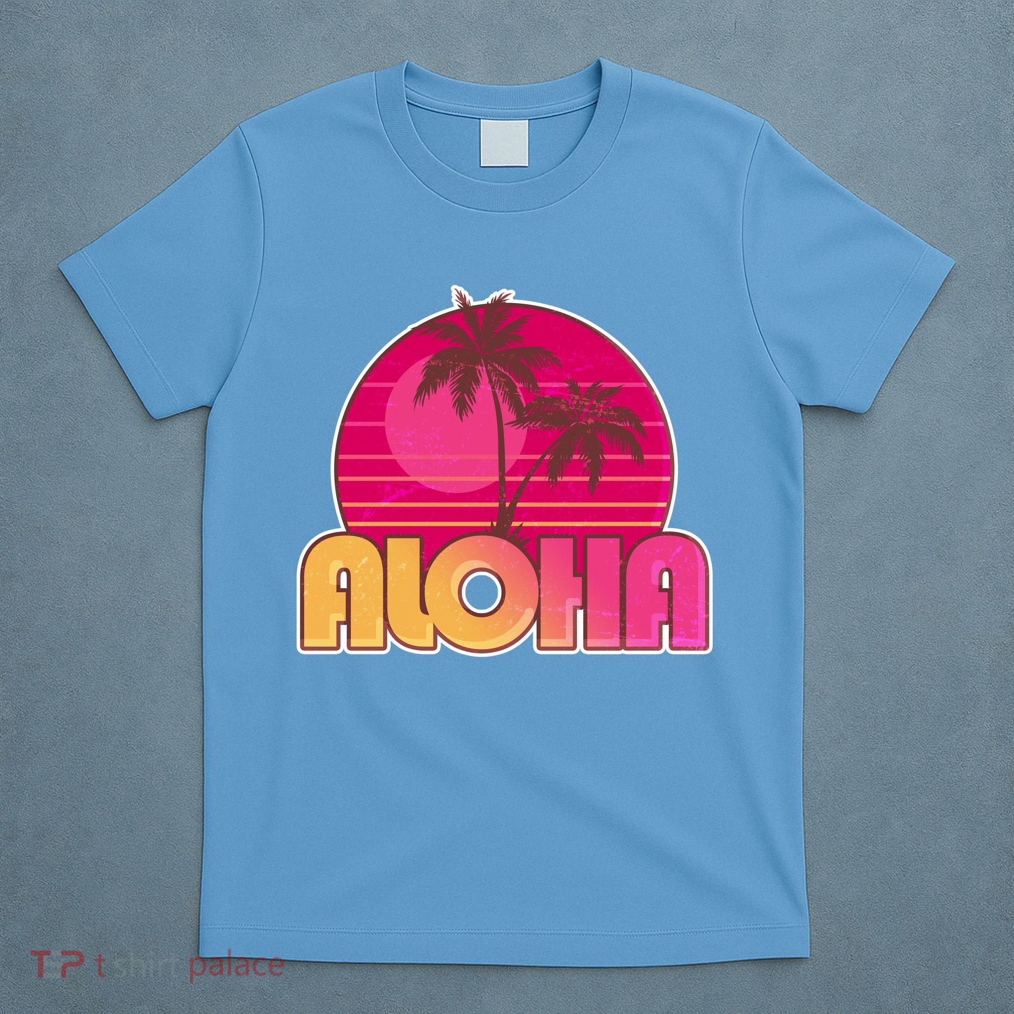 Retro Aloha Summer Fun Pink Logo T-Shirt