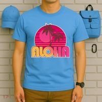 Retro Aloha Summer Fun Pink Logo T-Shirt thumb 5