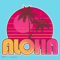 Retro Aloha Summer Fun Pink Logo Button thumb 1