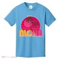 Retro Aloha Summer Fun Pink Logo Kids T-Shirt thumb 0
