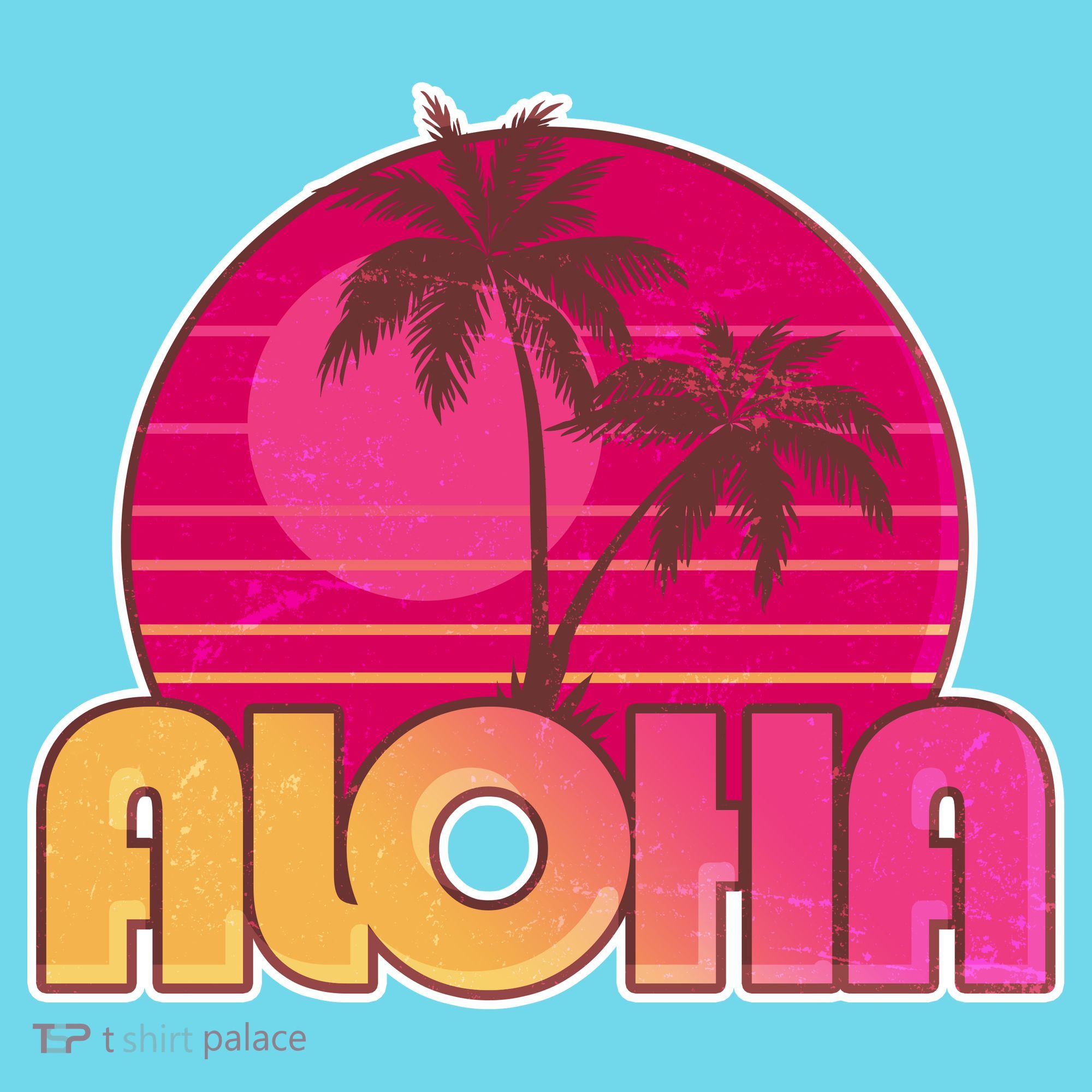 Retro Aloha Summer Fun Pink Logo Kids T-Shirt