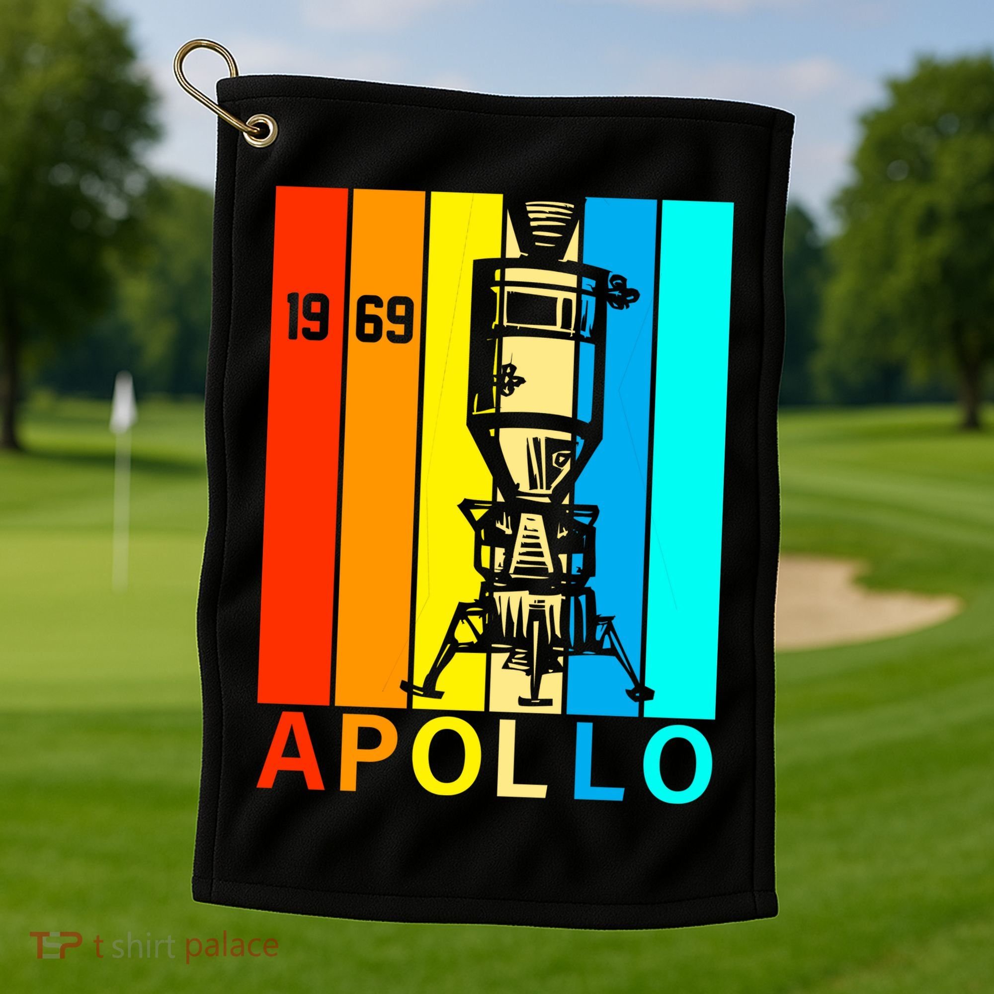 Retro Apollo 11 50th Anniversary 1969 Golf Towel