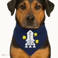 Retro Apollo 11 Spaceship USA-Made Doggie Bandana thumb 1