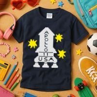 Retro Apollo 11 Spaceship Kids T-Shirt thumb 3