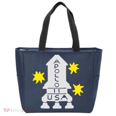 Retro Apollo 11 Spaceship Tote Bag