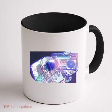 Retro Astronaut Galazy Boombox Coffee Mug back