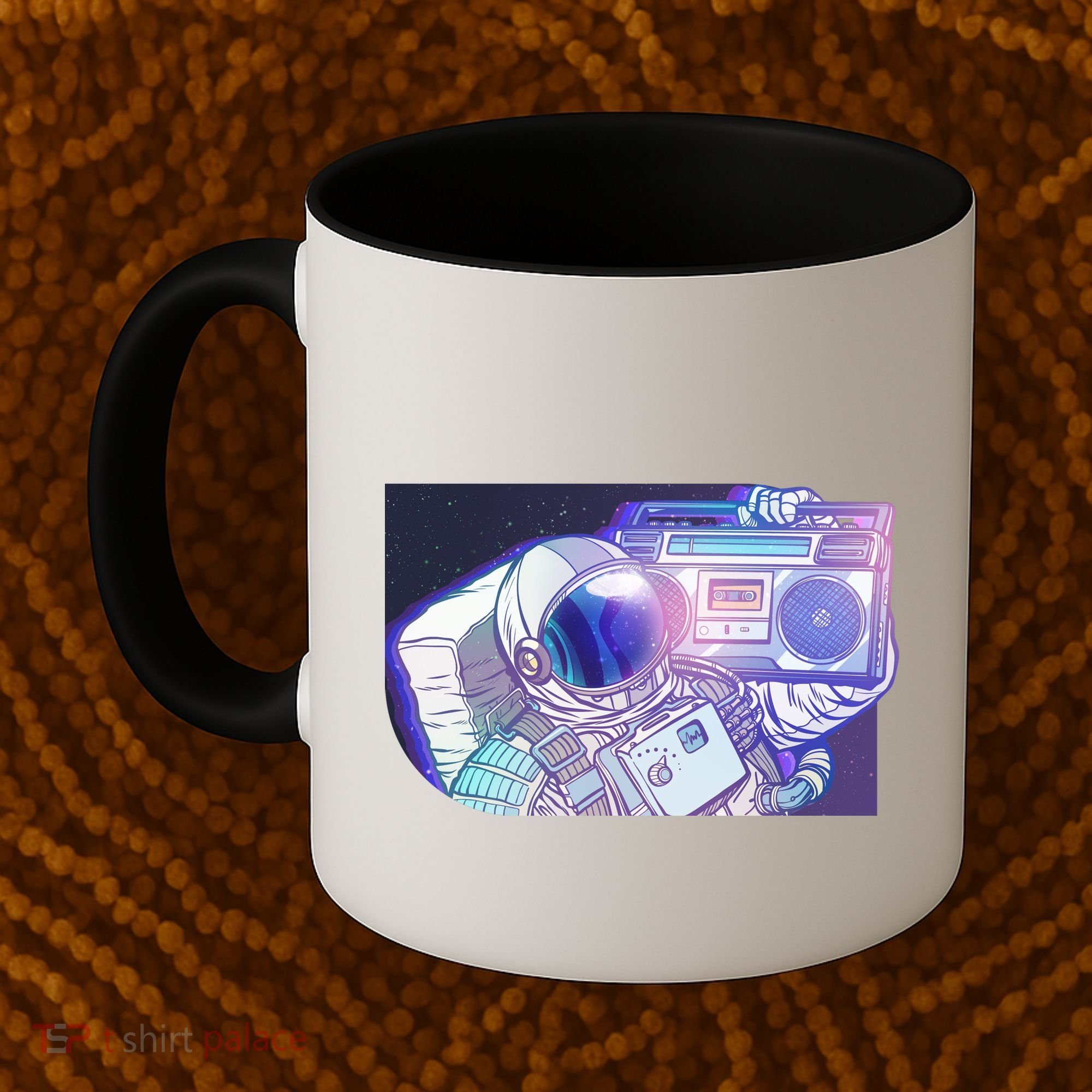 Retro Astronaut Galazy Boombox Coffee Mug