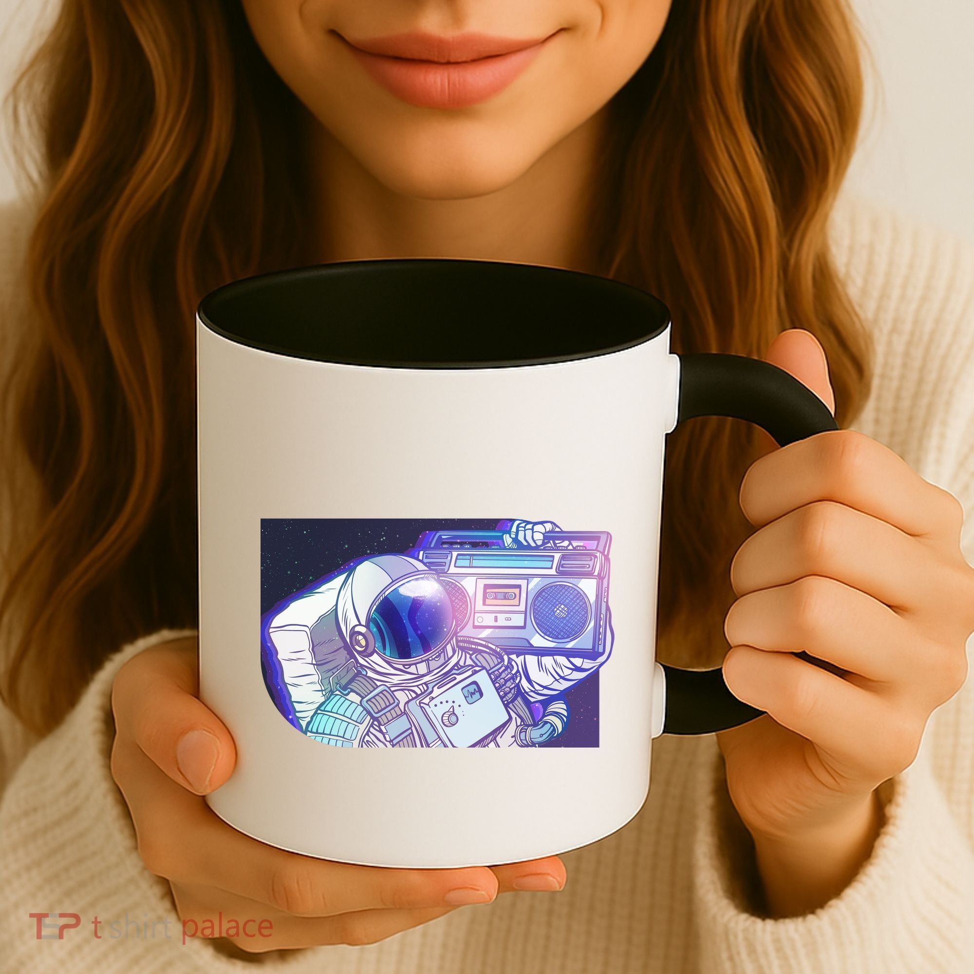 Retro Astronaut Galazy Boombox Coffee Mug