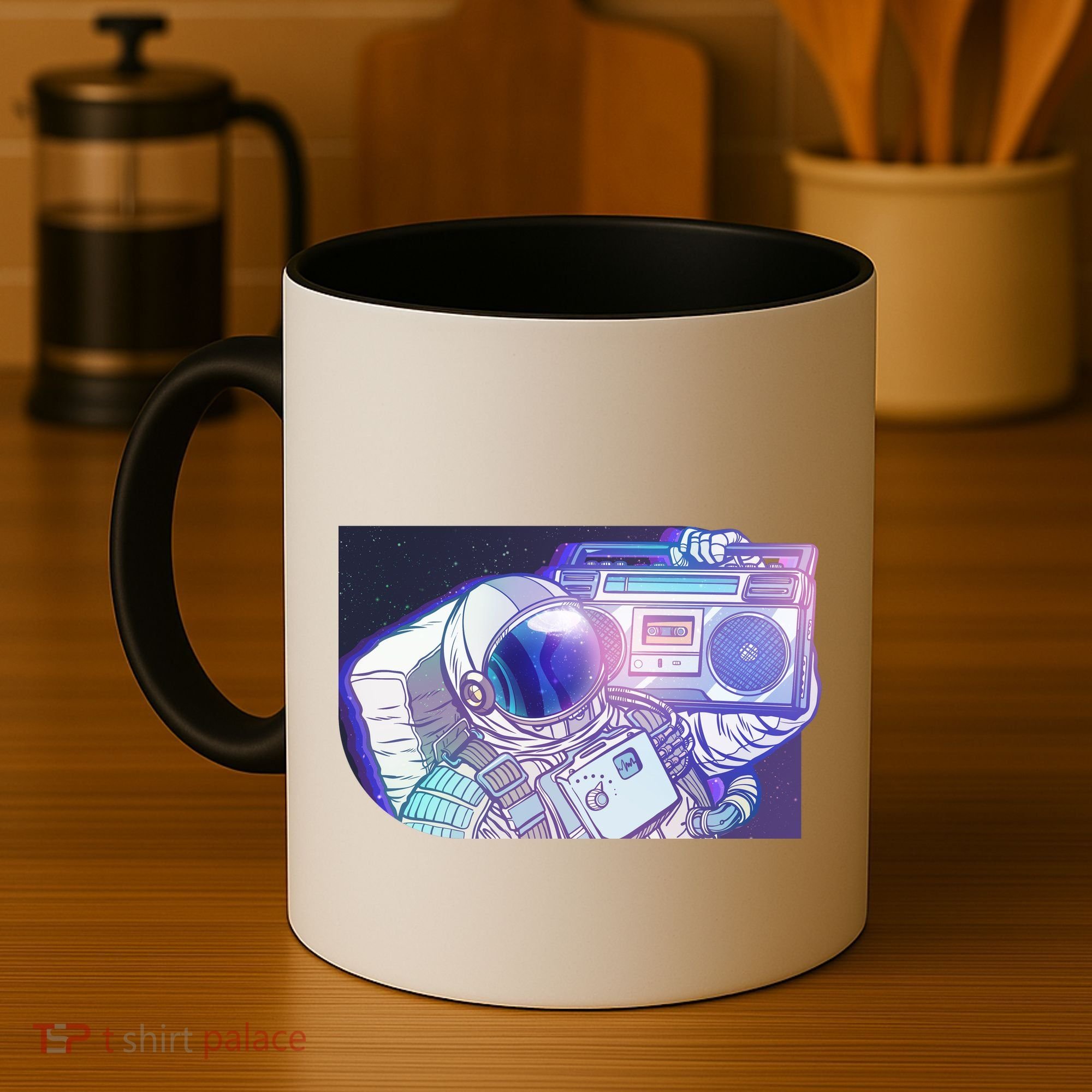 Retro Astronaut Galazy Boombox Coffee Mug