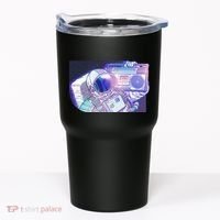 Retro Astronaut Galazy Boombox Tumbler thumb 0