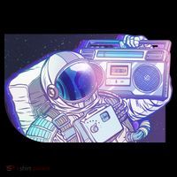 Retro Astronaut Galazy Boombox Ornament thumb 1