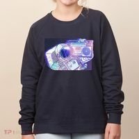 Retro Astronaut Galazy Boombox Women's Sweatshirt thumb 0