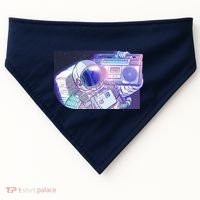 Retro Astronaut Galazy Boombox USA-Made Doggie Bandana thumb 0