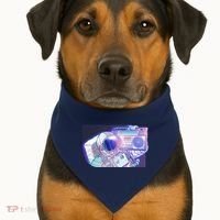 Retro Astronaut Galazy Boombox USA-Made Doggie Bandana thumb 1