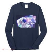 Retro Astronaut Galazy Boombox Long Sleeve Shirt thumb 0