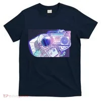 Retro Astronaut Galazy Boombox T-Shirt thumb 0
