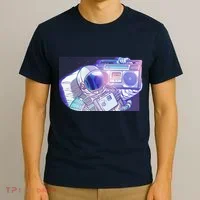 Retro Astronaut Galazy Boombox T-Shirt thumb 3
