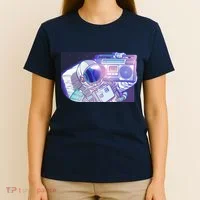 Retro Astronaut Galazy Boombox T-Shirt thumb 4