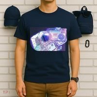Retro Astronaut Galazy Boombox T-Shirt thumb 6