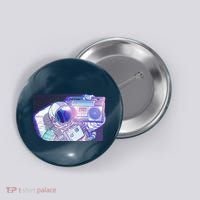 Retro Astronaut Galazy Boombox Button thumb 0