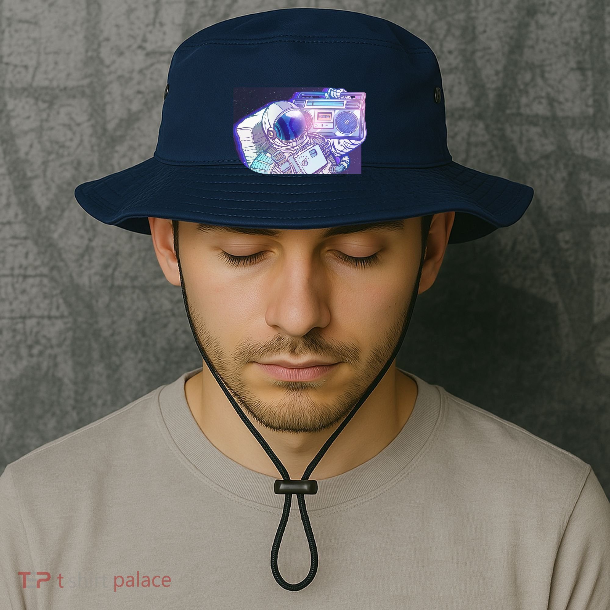 Retro Astronaut Galazy Boombox Bucket Hat