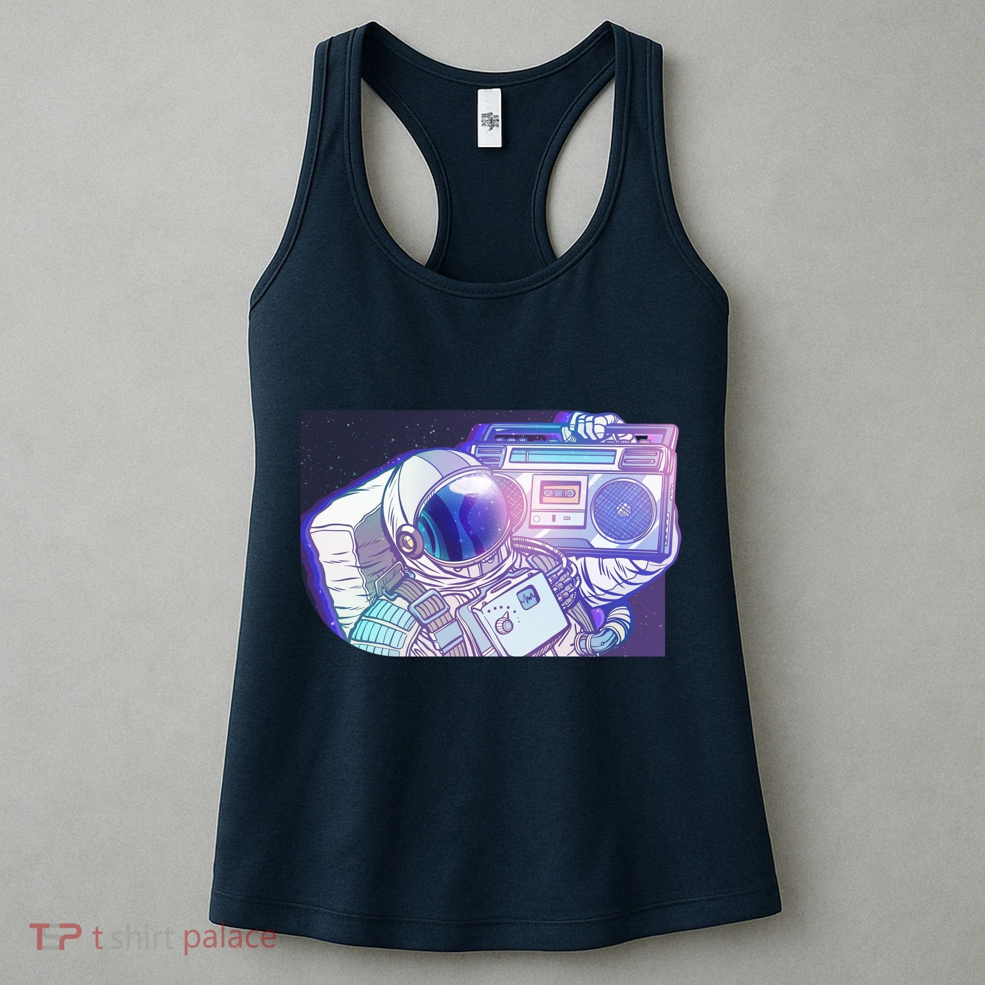 Retro Astronaut Galazy Boombox Women's Tank Top