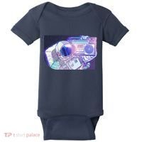 Retro Astronaut Galazy Boombox Baby Bodysuit thumb 0
