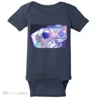 Retro Astronaut Galazy Boombox Baby Bodysuit thumb 0