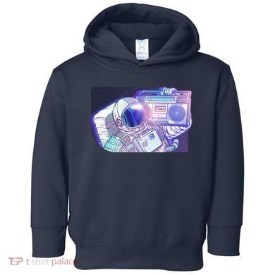 Retro Astronaut Galazy Boombox Toddler Hoodie