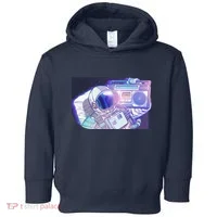 Retro Astronaut Galazy Boombox Toddler Hoodie thumb 0