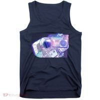 Retro Astronaut Galazy Boombox Tank Top thumb 0