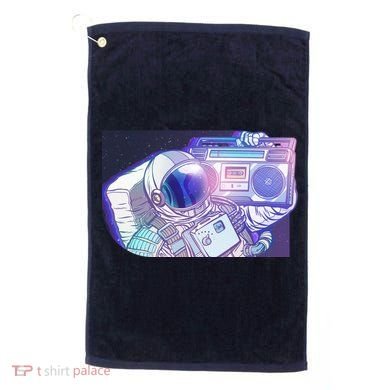 Retro Astronaut Galazy Boombox Golf Towel