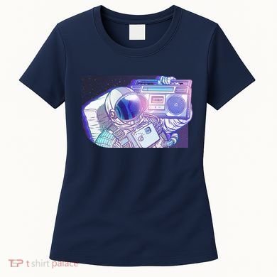Retro Astronaut Galazy Boombox Women's T-Shirt