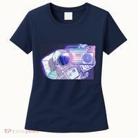 Retro Astronaut Galazy Boombox Women's T-Shirt thumb 0