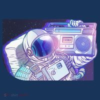Retro Astronaut Galazy Boombox Women's T-Shirt thumb 6