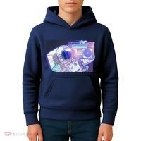 Retro Astronaut Galazy Boombox Kids Hoodie thumb 4