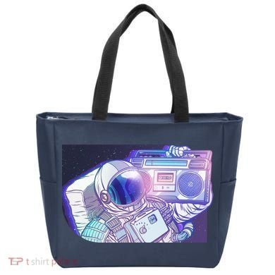 Retro Astronaut Galazy Boombox Tote Bag