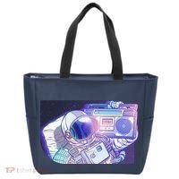 Retro Astronaut Galazy Boombox Tote Bag thumb 0