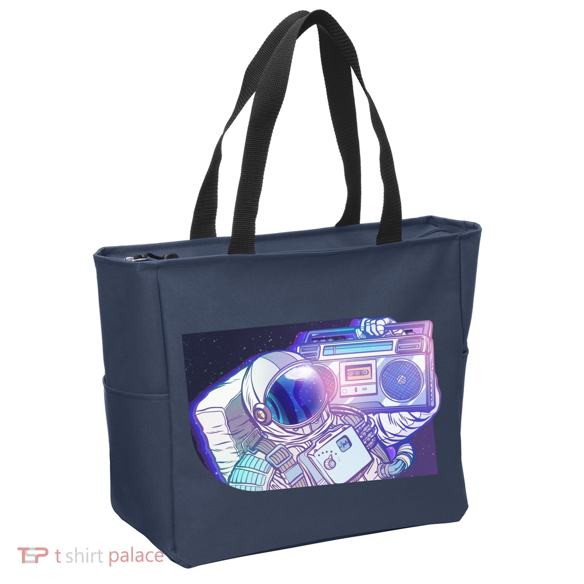 Retro Astronaut Galazy Boombox Tote Bag