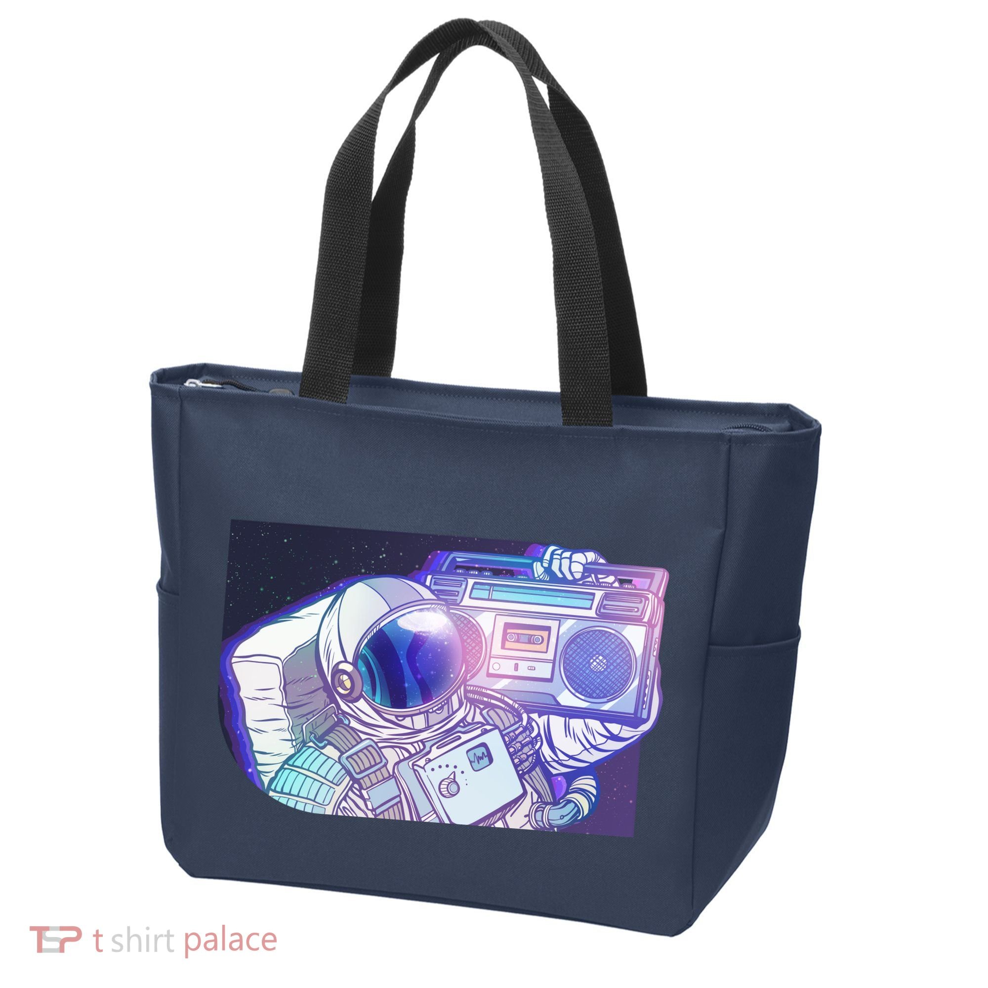 Retro Astronaut Galazy Boombox Tote Bag