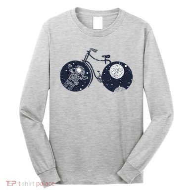 Retro Astronaut Space Bicycle Long Sleeve Shirt