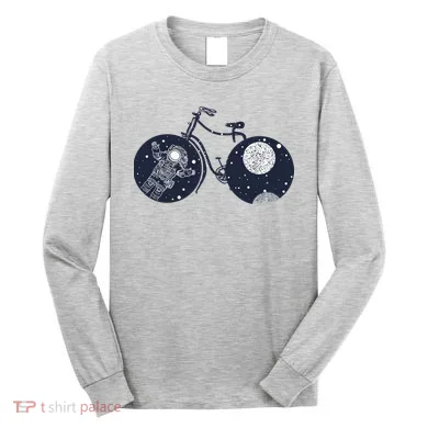 Retro Astronaut Space Bicycle Long Sleeve Shirt