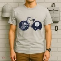 Retro Astronaut Space Bicycle T-Shirt thumb 6