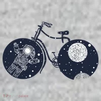Retro Astronaut Space Bicycle Toddler T-Shirt thumb 2