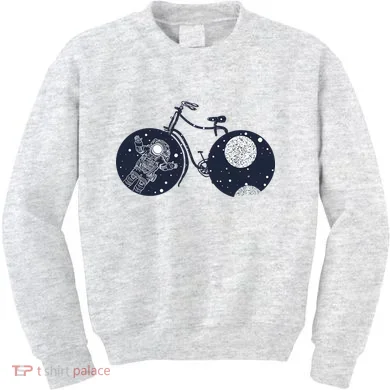 Retro Astronaut Space Bicycle Kids Sweatshirt