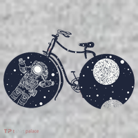 Retro Astronaut Space Bicycle Kids Hoodie thumb 2