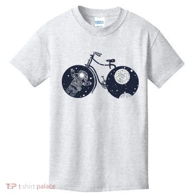 Retro Astronaut Space Bicycle Kids T-Shirt